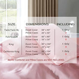 P Pothuiny Satin Duvet Cover King, Single Soft Duvet Cover Only, Luxury Silky Like Blush Pink Duvet Cover 90" x 104" Sold Separately - Zipper Closure & Corner Ties P Pothuiny