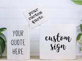Custom Classic Sign for Office Decor, Personalized Desk Decor Signs, Add Your Text, Customized Wooden Home Decor, Modern Farmhouse Decor, Funny Desk Accessories Living Room Bathroom Kitchen (White) Foomegik