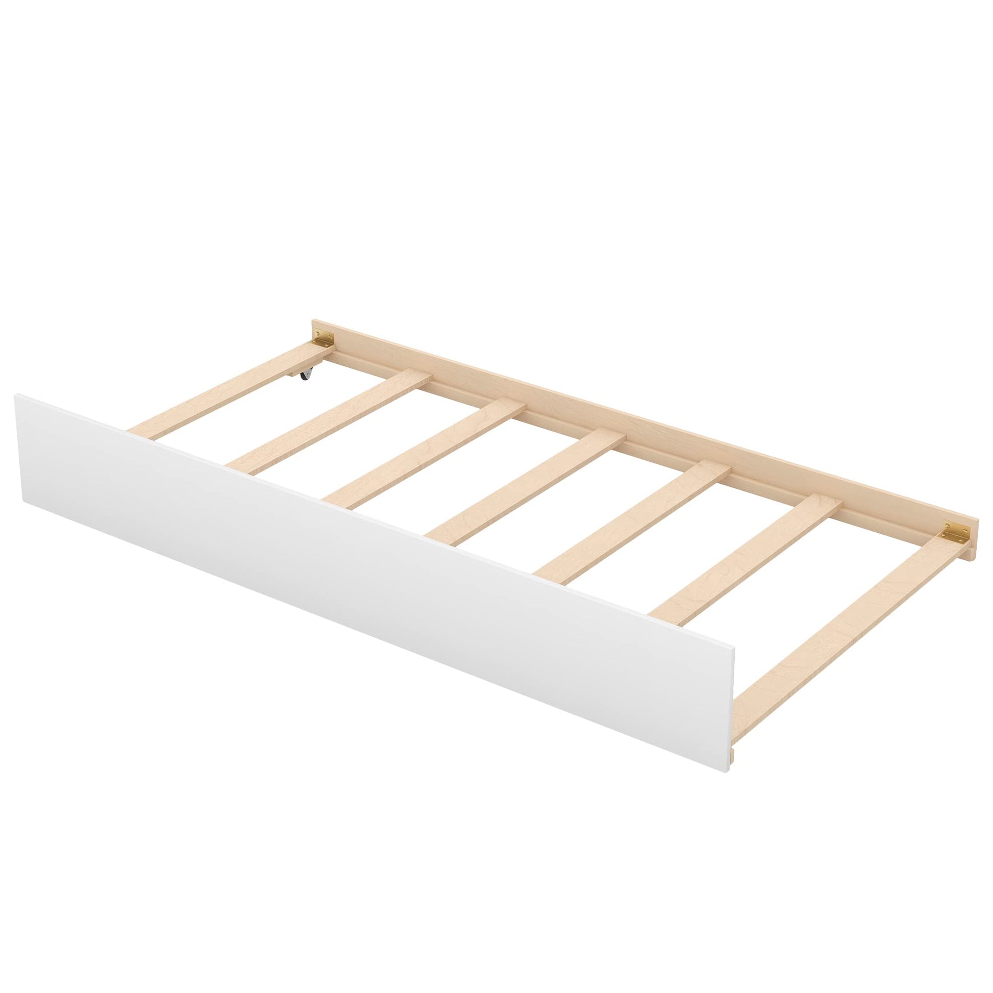 Merax White Twin Over Twin Bunk Bed with Trundle and Storage Staircase - WoodArtSupply