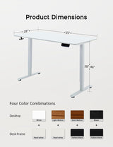 Deroavixe Electric Standing Desk, Height Adjustable Desk with 4 Memory Settings, 55 x 28 Inches, Home Office Workstation (White Desktop + White Frame) Deroavixe
