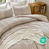 Andency Comforter King Size Set Khaki, 3 Pieces Boho Tufted Fall Bedding Comforters & Sets for King Bed, Soft Fluffy Tan Bed Set (104x90In Comforter & 2 Pillowcases) Andency