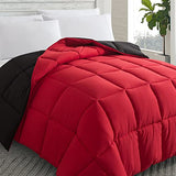 Cosybay Down Alternative Comforter (Red/Black, Twin) - All Season Soft Quilted Twin Size Bed Comforter - Duvet Insert with Corner Tabs -Winter Summer Warm Fluffy, 64x88 inches Cosybay