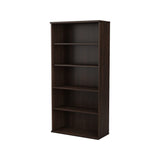 Bush Business Furniture Studio C Modern 5 Shelf Bookcase in Black Walnut Bush Business Furniture