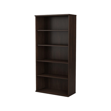 Bush Business Furniture Studio C Modern 5 Shelf Bookcase in Black Walnut Bush Business Furniture
