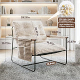 HavBeat Comfy Accent Chair Cozy Reclining Sleeper Oversized Recliner Arm Chairs for Living Room Modern Lounge Armchair with Wood Armrests Sturdy Upholstered Single Sofa for Bedroom Home Office