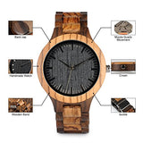 BOBO BIRD Men's Zebra Wood Watch Analog Quartz Lightweight Handmade Wooden Sports Casual Watches BOBO BIRD
