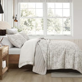 HORIMOTE HOME Floral Quilt Set King Size 3 Pieces, Taupe Flower Fine Printed Reversible Botanical Bedspreads Bedding Sets, Soft and Lightweight Bed Coverlet for All Season HORIMOTE HOME