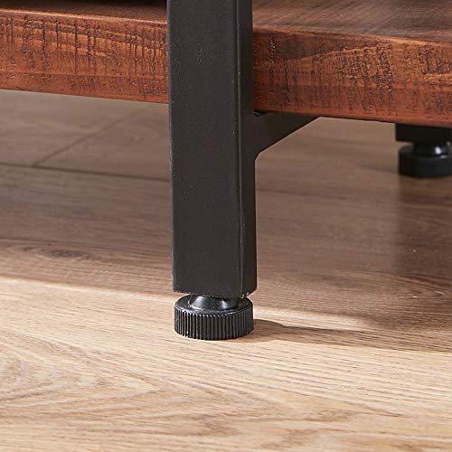 HSH Rustic 4-Tier Natural Wood Bookshelf with Industrial Metal Frame - Distressed Brown Etagere for Home and Office Storage HSH