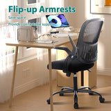 Sweetcrispy Home Office Managerial Executive Chair, Ergonomic Mesh Adjustable Swivel Mid-Back Chair with Comfortable Lumbar Support, Comfy Arms for Bedroom,Study,Student Sweetcrispy