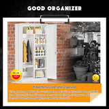 Greenvelly Metal Storage Wardrobe Cabinet with Lock Doors, 72" White Metal Freestanding Wardrobe Closet Locker with Doors and Shelves,Clothing Coat Steel Storage Locker for Office,Home,School,Gym Greenvelly