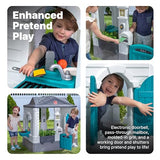 Step2 Neat & Tidy Cottage Kids Playhouse, Indoor and Outdoor Playset, Interactive Sounds, Toddlers 1.5+ Years Old, Easy to Assemble Backyard Discovery Playhouse, Grey Step2