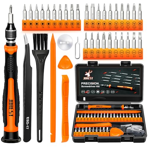 JOREST 38Pcs Small Precision Screwdriver Set with Torx T5, T6, Y00, Mini Repair Tool Kit for Macbook, Computer, Laptop, iPhone, PS4 PS5, Xbox, Switch, Eyeglasses, Watch, Ring Doorbell, Electronic, etc Jorest