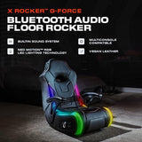 X Rocker G-Force RGB LED Video Gaming Floor Chair with Armrests, Built-In Audio via Wireless Bluetooth, Foldable, Vegan Leather, 250 lbs Max, Black X Rocker