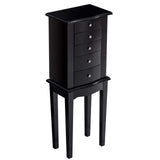 Giantex Jewelry Chest Armoire Cabinet Standing with Mirror, Wood Large Ring Necklace Storage Box Top Flip Makeup Mirror Classic 33" Tall Bedroom Armoires for Jewellery Cabinets Organizer w/ 5 Drawers Giantex