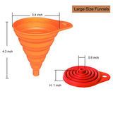 KongNai Kitchen Funnel Set 4 Pack, Small and Large, Kitchen Gadgets Accessories Foldable Silicone Collapsible Funnels for Filling Water Bottle Liquid Transfer Food Grade KongNai