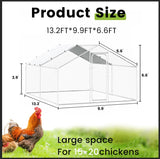 BOSSIN Bold Chicken Coop Run Large Metal Chicken Pen Outdoor, Poultry Cage Spire Shape, Heavy Duty Walkin for Yard with Waterproof and Anti-UV Cover, for Rabbits Habitat BOSSIN