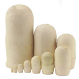 Moonmo 10pcs Beautiful Handmade DIY Blank Wooden Russia Nesting Dolls Gift Russian Nesting Wishing Dolls DIY Craft Matryoshka Traditional. Moonmo