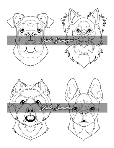 Amazing Dogs Coloring Book: Beautiful Dogs, Adorable Puppies, and Relaxing Designs for Adults and Teens WoodArtSupply