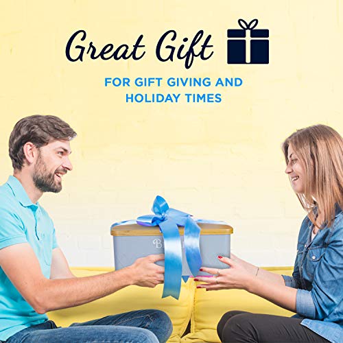 Baking & Beyond Space-Saving Bread Box with Bamboo Cutting Board Lid,13"x7.5"x5" for Kitchen Countertop, Bread Storage Container Holder, Bread Keeper Bin - Fresh Loaves BB BAKING & BEYOND