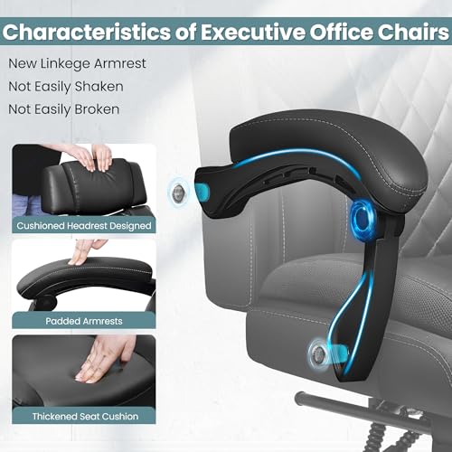 Executive Office Chair, Gaming Chairs with Footrest, Home Office Desk Chair, Ergonomic Computer Chairs with Lumbar Support, Suitable for Office and Home Use fidom