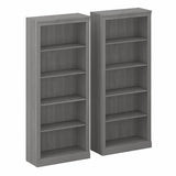 Bush Home Saratoga Tall 5 Shelf Bookcase - Set of 2 in Modern Gray Bush Home