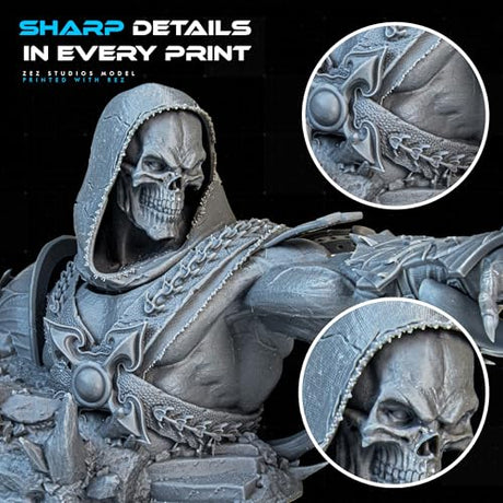 Rez Resin 1 kg, Essential Grey UV Photopolymer Resin for SLA/DLP/LCD 3D Printers, Ultra-High Detail, Fast-Curing Tough Resin for Highly Detailed Models, high Strength and Low Odor, 2K 4K 6K 8K REZ