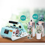 PYD Life 2 in 1 40 OZ Tumbler Heat Press Machine 110 V Mint Green 20 OZ 30 OZ Mug Heat Press Touch Screen for 40 OZ Tumbler with Handle Sublimation Tumblers Bottles Mugs Glass Tumbler Printing PYD Life