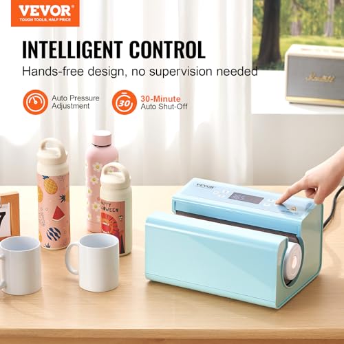 VEVOR Auto Tumbler Heat Press Machine, Automatic Rotation Full Print Mug Heat Press with Temp and Time Setting, Even Heating for 11-30oz Sublimation Tumblers, Mug, Cups (Light Blue) VEVOR