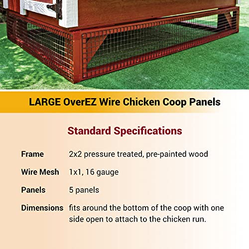 OverEZ Chicken Coop Wire Panels (Large), 5 Panels, 69” Length x 1.5” Width x 10” Height, Chicken Coop Supplies, Natural Wood & Solid Metal-Wire Fence - WoodArtSupply