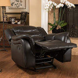 Christopher Knight Home GDFStudio Great Deal Furniture Merit Black Leather Recliner/Glider Chair GDFStudio