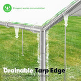 Quictent 10x20 ft Heavy Duty Car Canopy Galvanized Frame Carport Outdoor Party Tent Boat Shelter with 3 Reinforced Steel Cables - White Quictent