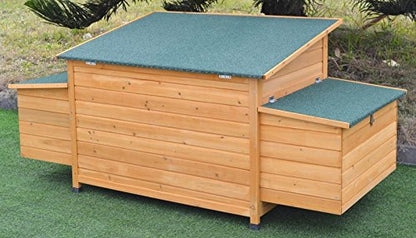 Omitree New 69" Wood Hen Chicken Duck Poultry Hutch House Coop Cage with 4 Nesting Boxes - WoodArtSupply