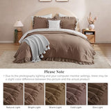 BLOOMHAVEN King Comforter Set - 7 Pieces Ruffle Amber Brown Bedding Sets, Shabby Chic Farmhouse Bed in a Bag with Ruffle Comforter, Floral Sheets, Pillowcases & Shams BLOOMHAVEN