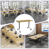 rzoizwko 8Packs Folding Conference Tables on Wheels,61IN Mobile Flip Top Meeting Room Table for Office & Training Rooms,Foldable Conference Room Tables Modular Rolling Desk Heavy-Duty Metal Frame rzoizwko