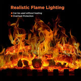 ZAFRO Freestanding Electric Fireplace Stove, Small Electric Fireplace Heater with Thermostat Control, 3D Realistic Flame,1000W/1500W & Overheating Protection, 22.28 inch ZAFRO