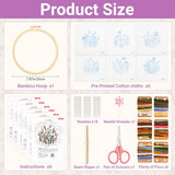 6 Pack Embroidery Kit for Beginners and Adults, Flower Cross Stitch Kits Needlepoint Kits, Hand Embroidery Kit Includes 6 Floral Embroidery Patterns, 1 Embroidery Hoop, Instructions and Other Tools