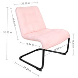Zenree Upholstered Durable Metal Modern Chair with Soft Cushion, Pink - Ideal for Bedrooms, Living Rooms, Dorms, Indoor Spaces, Accent and Lounging Zenree