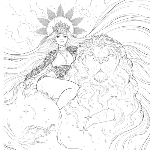 Oceans to Stars: An Astrology Art & Coloring Book (Dover Adult Coloring Books) WoodArtSupply