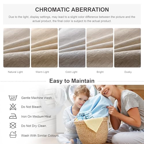 Simple&Opulence 100% Linen Duvet Cover Set, 3 Pieces Belgian Flax Breathable Bedding, Queen Size 88''x92'' (1 Comforter Cover+2 Pillowshams) with Tie Closure Style,Linen Simple&Opulence