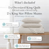Southshore Fine Living, Inc. King Quilt Bedding Set, Quilted Comforter, Coverlet Bed Spread for California Kings, Luxury Bedding King Quilt Set, Lightweight Quilted Bedspread w/Shams, Natural Beige Southshore Fine Living, Inc.