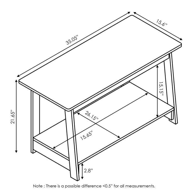 Furinno Beginning TV Stand, French Oak Grey, 15.59 x 35.04 x 21.65 inches - WoodArtSupply