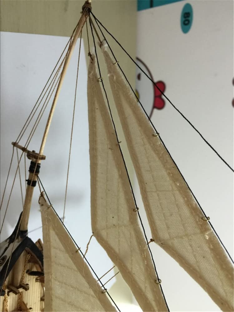 GAWEGM Wood Ship Model Kits for Adults to Build - Scale 1/100 1840 Halcon Baltimore Ship Wooden Model Kit, with Brass Upgrade Accessories, for Collections, DIY Handmade Crafts GAWEGM