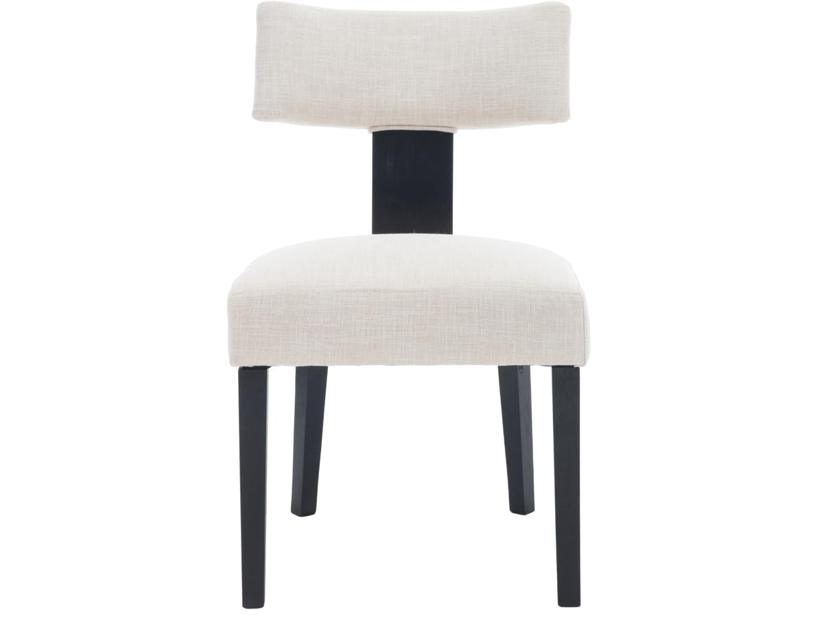 DAYALANE Wooden Dining Table Set of 4, Farmhouse Rectangular Dining Room Table with 4 Upholstered Beige Dining Room Chairs, Black Frame, Modern Black Kitchen Table and Linen Chairs Set for Home DAYALANE