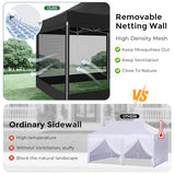 COBIZI 10x30 Heavy Duty Pop Up Canopy with 8 Sidewalls, Commercial Gazebo Party Tent with Mosquito Netting Wall Easy Set Up Outdoor Instant Screen Tent for Backyard, Patio, Garden, Black COBIZI