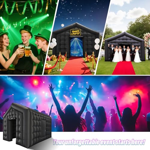 AKSPORT Inflatable Nightclub - Inflatable Party Tent for Adults with 2 Side Doors– Ideal for Music Festivals, Weddings, Raves, Corporate Events (Includes Blower & Repair Kit) AKSPORT