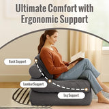VIKAYAMICS Folding Sofa Bed Convertible Sleeper Chair 33" with Pillow Futon Boneless Couch with Back Support Small Couch for Living Room(Grey) VIKAYAMICS