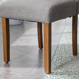 Snugway Stylish Upholstered Parsons Nailhead Trim and Sturdy Solid Wood Legs Dining Chairs, Set of 2, Smoky Grey Snugway