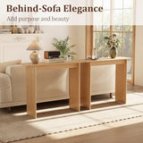 AQIMUELE Natural Console Table Thin Rubberwood Minimalist Mid-Century Style | Stable and Sturdy 11.8" D x 39.4" W x 31.5" H for Entryway/Sofa Back AQIMUELE