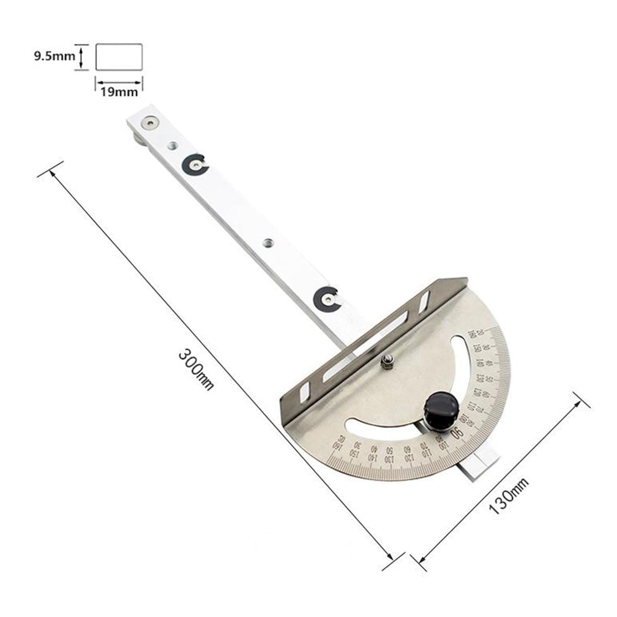 Bothyi Precision Table Saw Miter Gauge System with Miter Fence, 120°Angle Stops Adjustable for Table Saw, Band Saw, Router Table, 250mm Bothyi