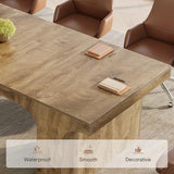 Tribesigns 70.87" W x 31.5" D Executive Conference Table for 6-8, Large Office Meeting Table, Simple Computer Writing Desk Workstation for Meeting Room, Boardroom, Wood Grain Tribesigns